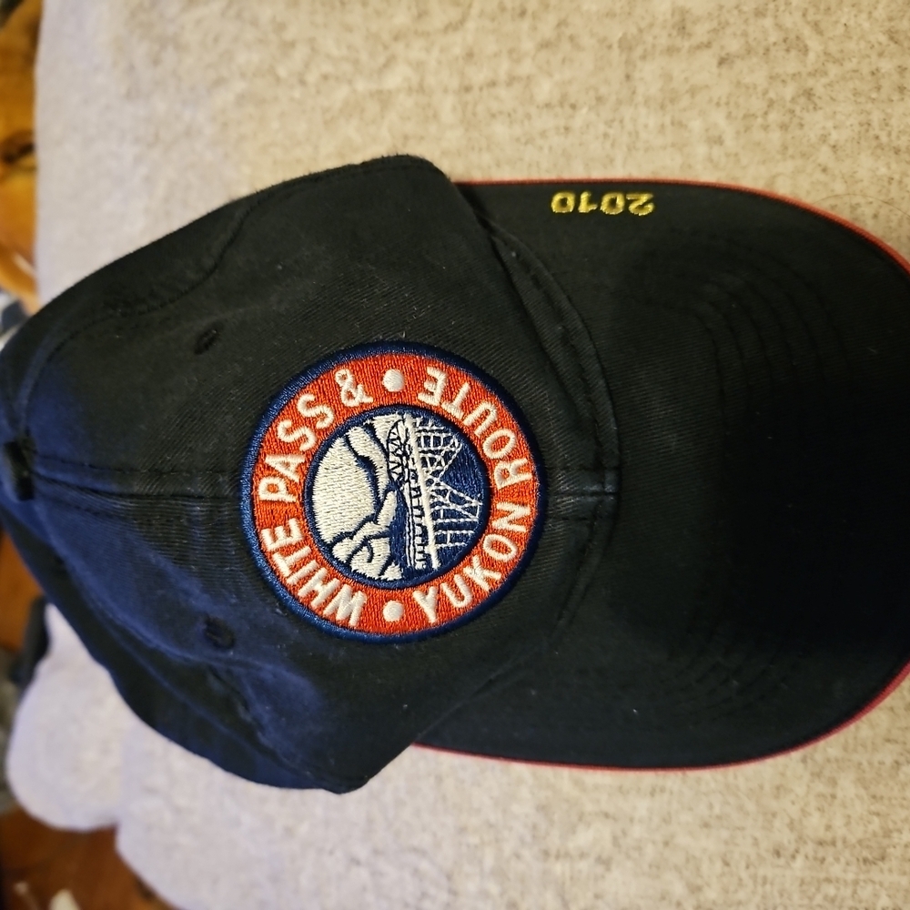 White Pass & Yukon Route 2010 Basaball Cap. Mens Hat Black W/red Trim (A-43)